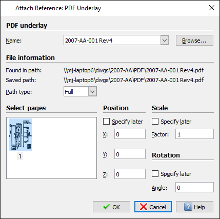 PDF Underlay in DraftSight Professional