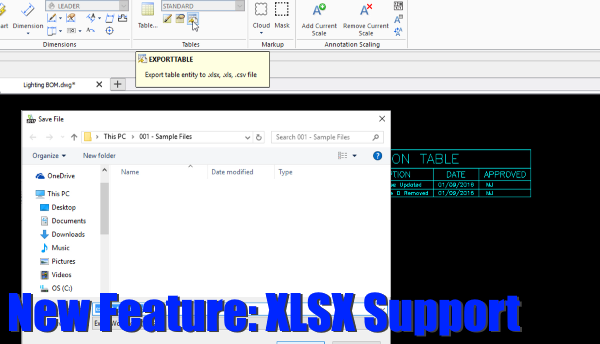DraftSight Professional 2017 and XLSX Support